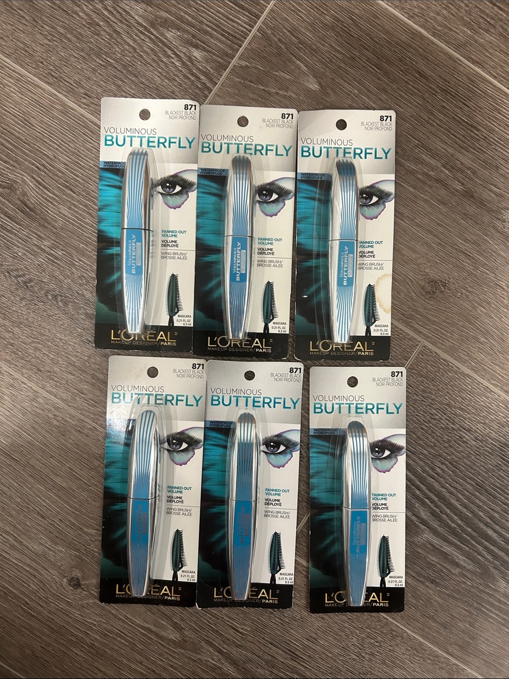6X L'Oreal Voluminous Butterfly Mascara #871 Blackest Black (FIRM PRICE